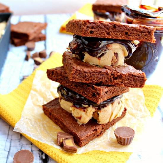 PB Fudge Ice Cream Sandwich