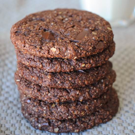 Vegan Choc Chunk Oatmeal Cookies