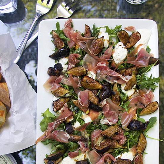Grilled Figs Prosciutto and Burrata