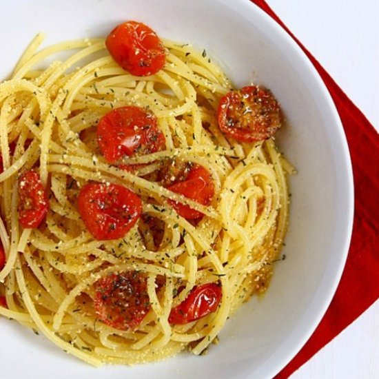 Spaghetti con Pomodorini al Forno