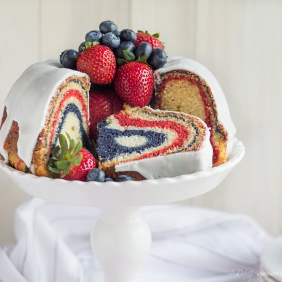 Red, White, & Blue Velvet Bundt