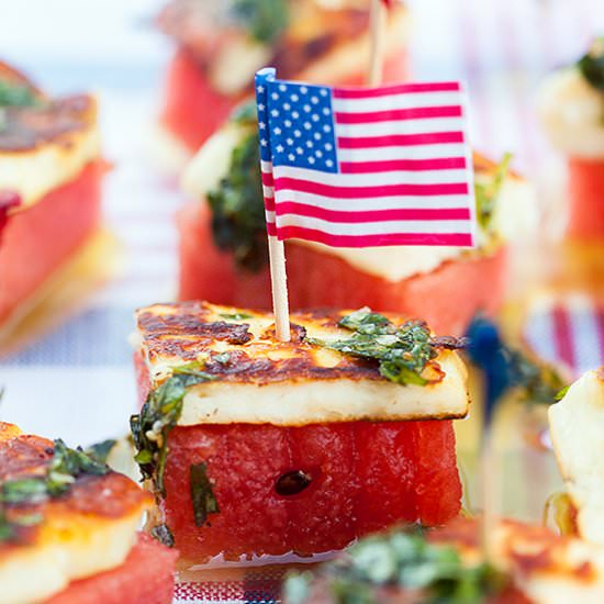 Watermelon & Halloumi Bites