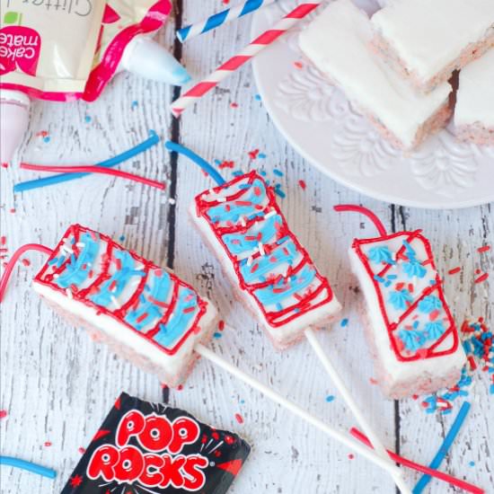 Firecracker Rice Krispie Treats