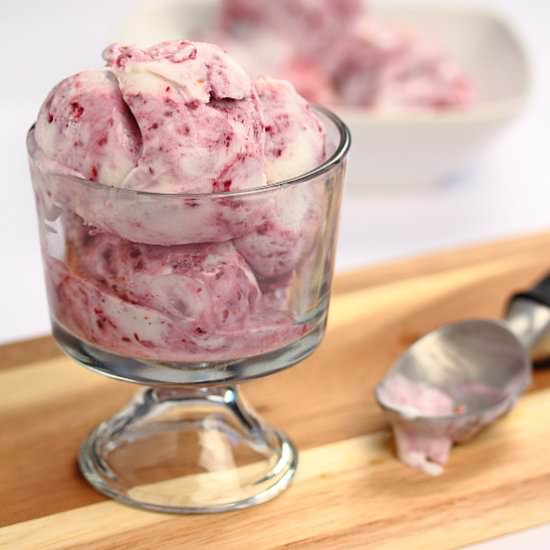 Vegan Coconut Berry Swirl Ice Cream