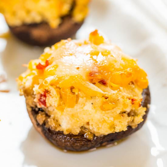 Cheese & Corn-Stuffed Mushrooms