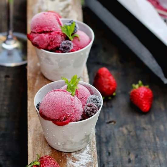 Raspberry Wine Sorbet