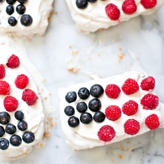 Mini Flag Ice Cream Cakes