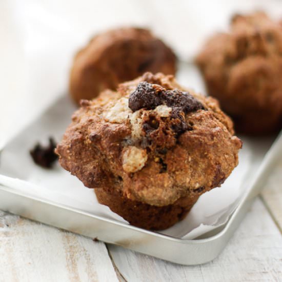 Pear, Fig and Chocolate Muffins
