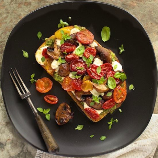 Balsamic Tomato & Mushroom Tartines