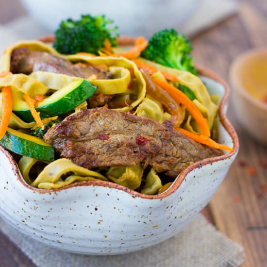 Beef and Vegetable Noodle Bowls
