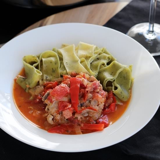 Chicken Cacciatore with Pappardelle