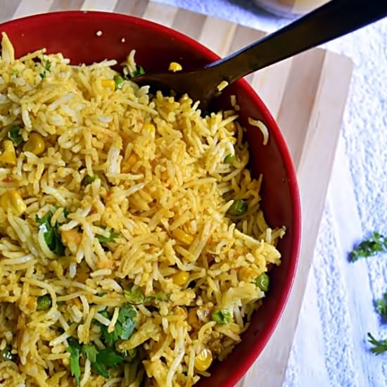 Corn Peas Pulao Recipe