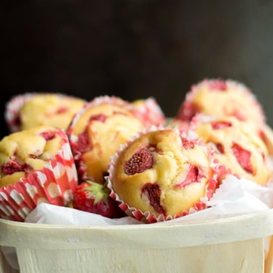 Strawberry Honey Cornbread Muffins