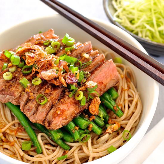 Soba with Beef and Beans