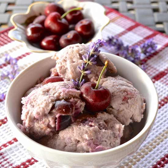 Lavender Infused Cherry Ice Cream