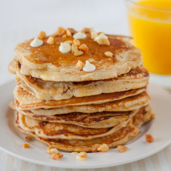 White Chocolate Macadamia Pancakes