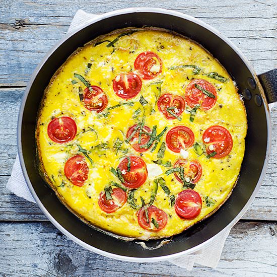 Cherry Tomatoes and Basil Frittata