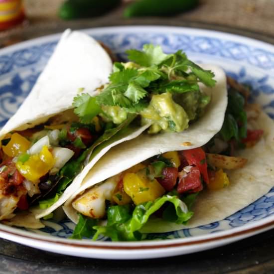 Grilled Fish Tacos with Mango Salsa