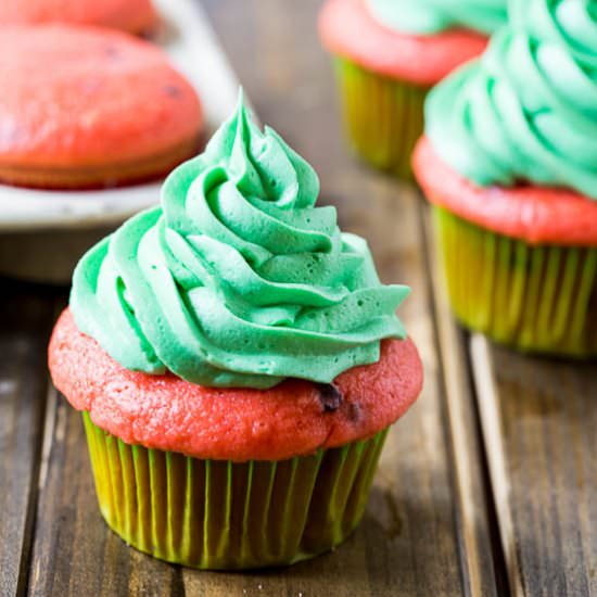 Watermelon Mojito Cupcakes