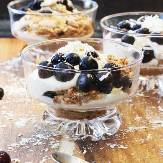 Blueberry & white choc cheesecake