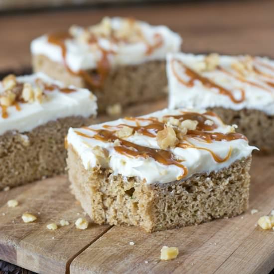 Frosted Caramel Zucchini Bars