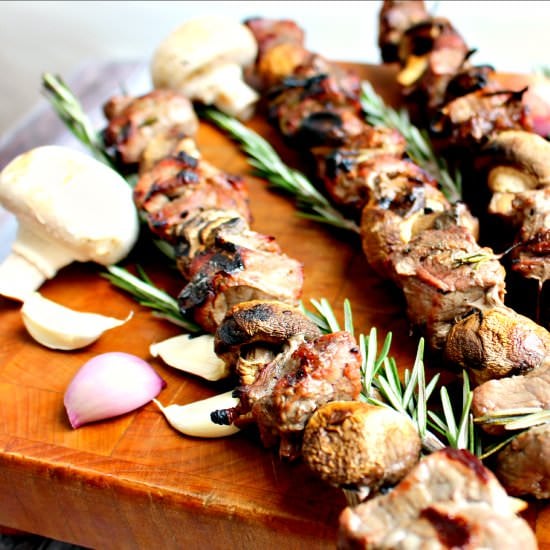 Grilled Mushroom & Sirloin Skewers