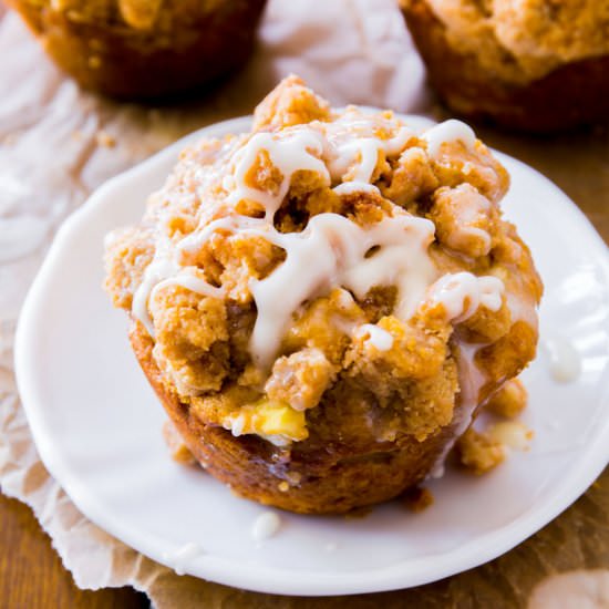 Glazed Apple Crumb Muffins