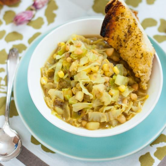 Curried Cabbage & Corn Soup