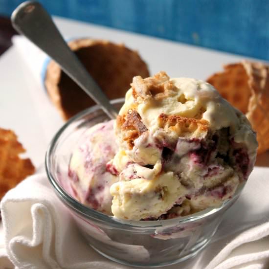Buttered Blueberry Waffle Ice Cream