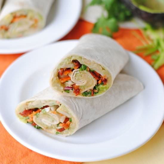 Creamy Avocado & White Bean Wraps