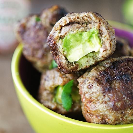 Avocado Stuffed Meatballs