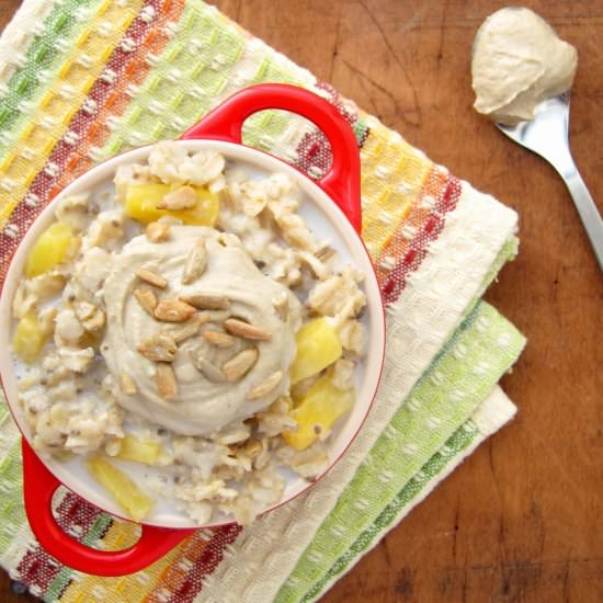 Pineapple Sunbutter Oatmeal
