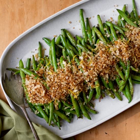 Green Beans with Parmesan Panko