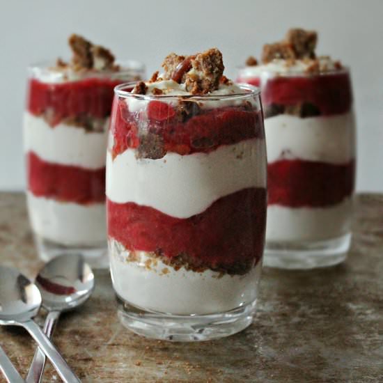 Strawberry Rhubarb Pretzel Parfaits