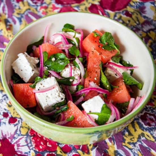 Watermelon and Watercress Salad