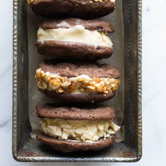 Chocolate & PB Ice Cream Sandwiches