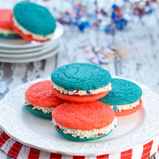 Red, White and Blue Whoopie Pies