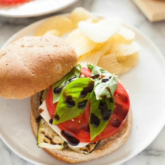 Grilled Zucchini Caprese Sandwich