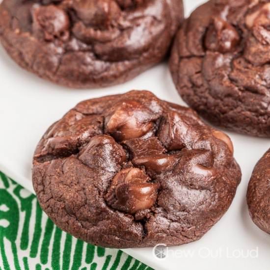 Chewy triple chocolate cookies