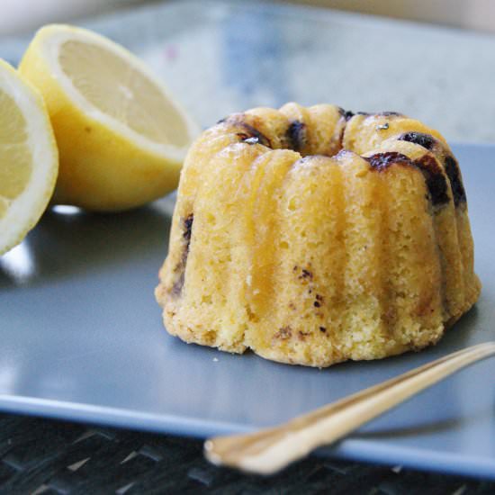 Lemon blueberry mini bundt cakes