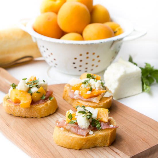 Apricot cheese serrano baguette