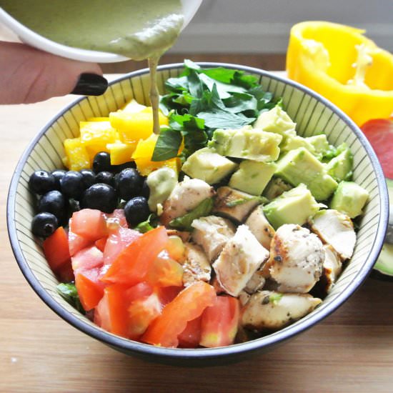 Rainbow Salad + Basil Dressing