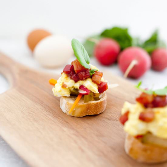 Summer vegetable crostini