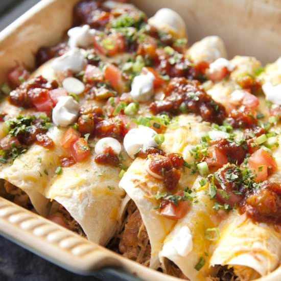 Slow Cooked Chicken Enchiladas