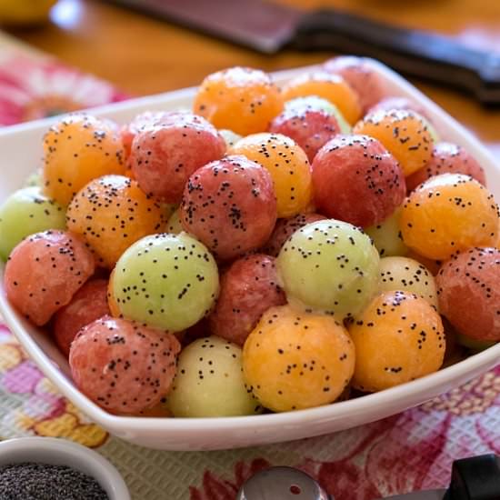 Melon Balls Poppy Seed Dressing