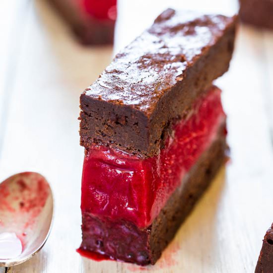 Brownie Raspberry IceCream Sandwich