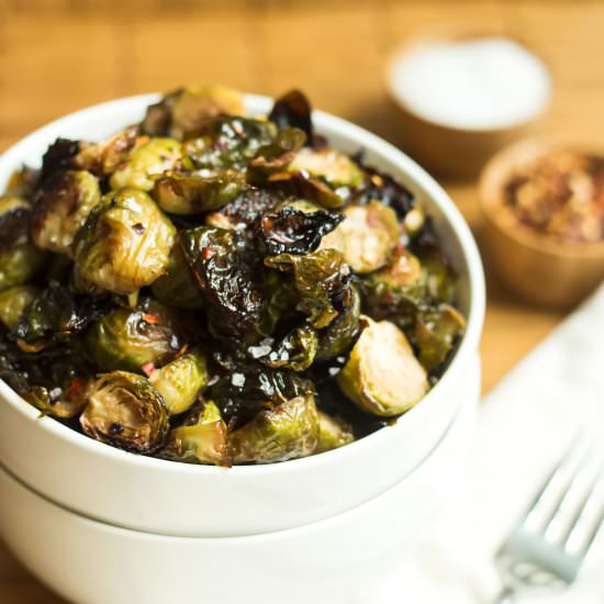 Spicy Honey Mustard Brussel Sprouts