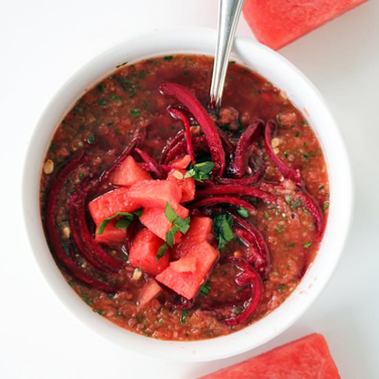 Watermelon Gazpacho with Beets