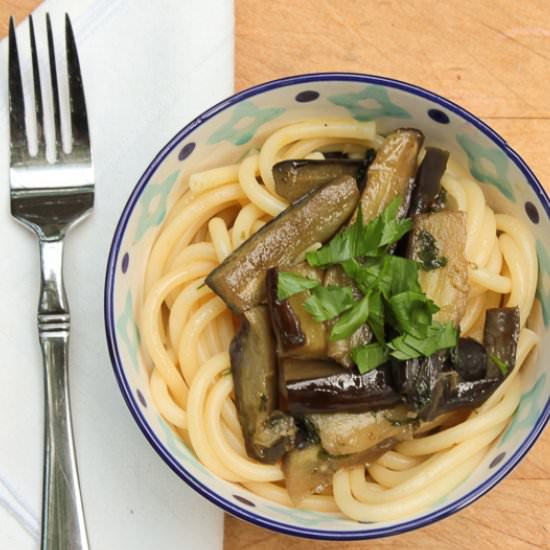 Pasta and eggplant