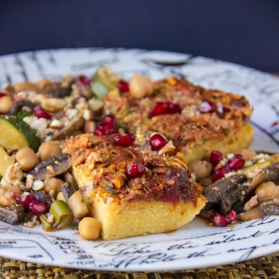 Nutty polenta bake